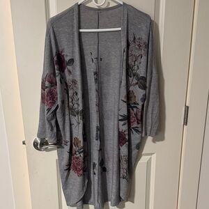 Floral Gray Women's Sweater